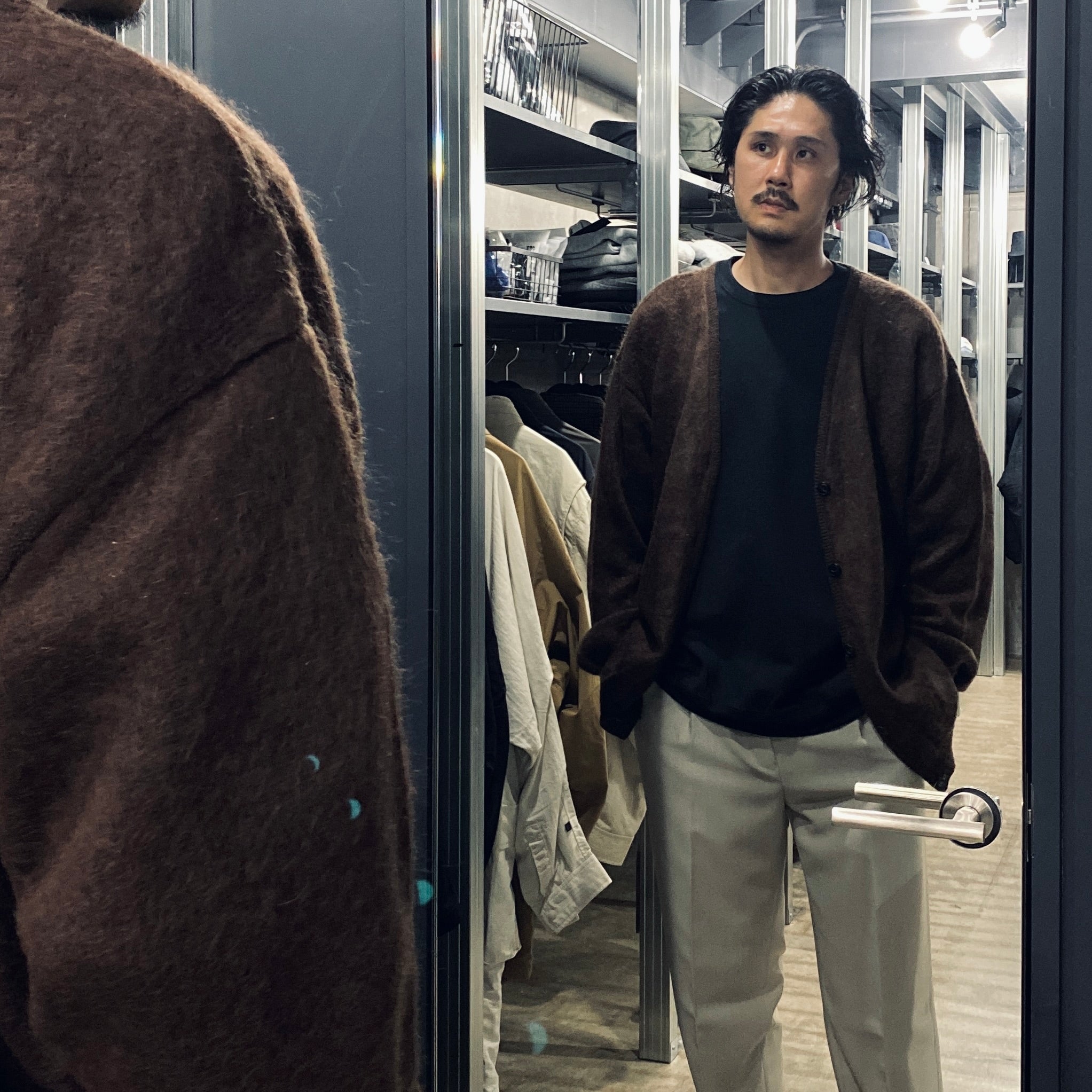 MOHAIR CARDIGAN -TYPE 1- #BROWN [23FW-WMK-KN07]