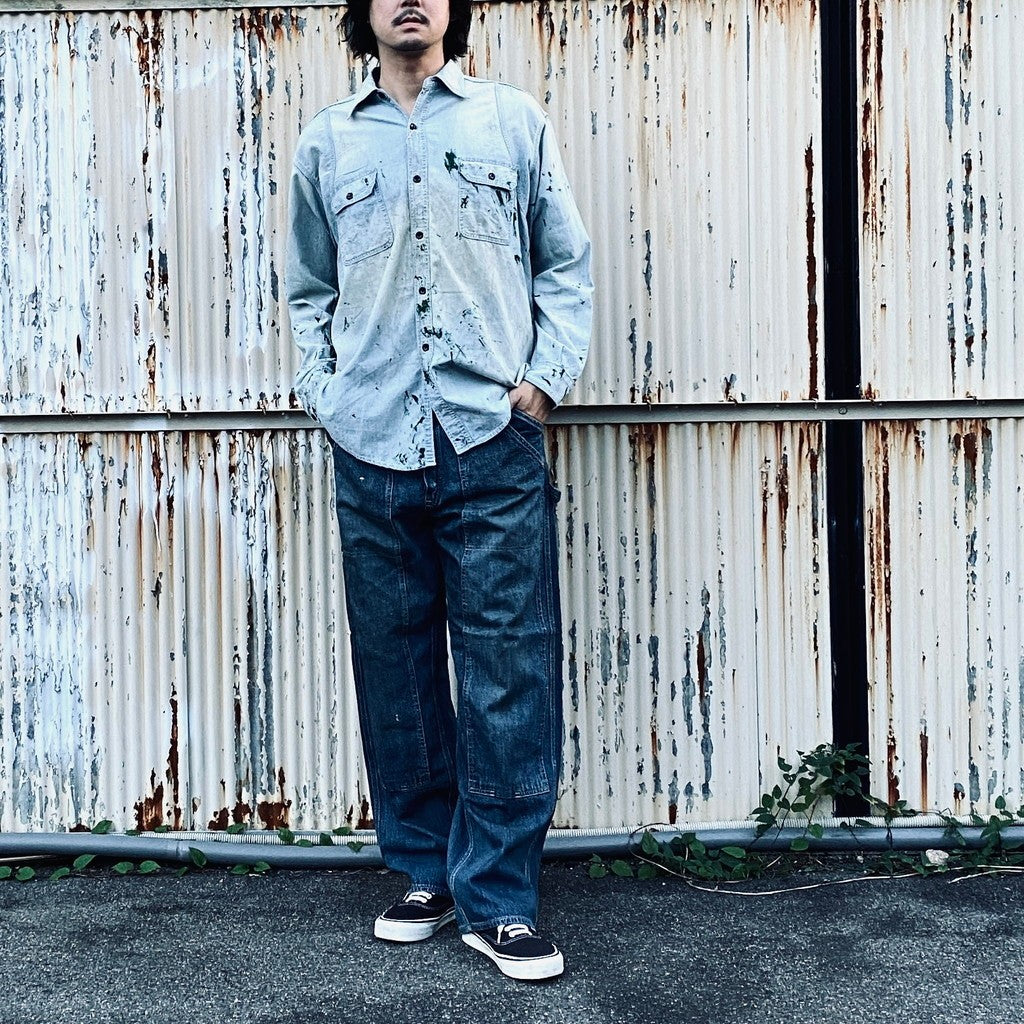 DOUBLE KNEE INDIGO DENIM PANTS #INDIGO [BWU-DKIDP]