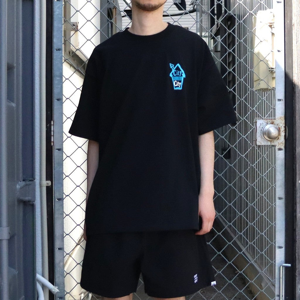 COTTON T-SHIRT_CITY HOUE #BLACK [CCC-261T007]