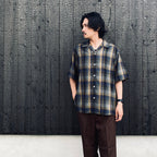 OMBRE CHECK OPEN COLLAR SHIRT S/S ( TYPE-1 ) #BLUE [26SS-WMS-OC09]