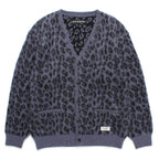LEOPARD HEAVY MOHAIR CARDIGAN #PURPLE [24FW-WMK-KN10]