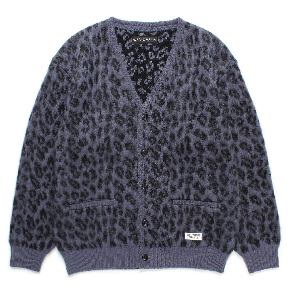 LEOPARD HEAVY MOHAIR CARDIGAN #PURPLE [24FW-WMK-KN10]