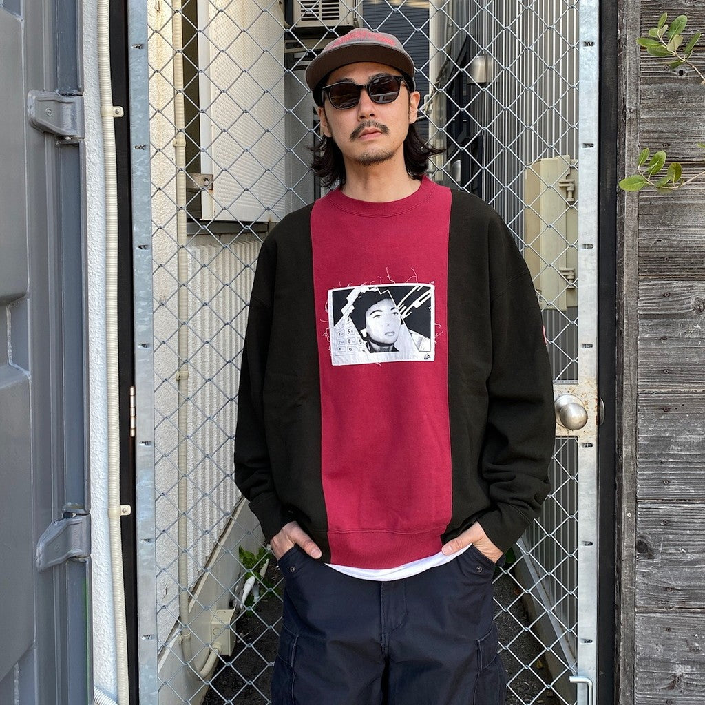 PANELED TWO TONE CREW NECK #RED [CES25CS13]