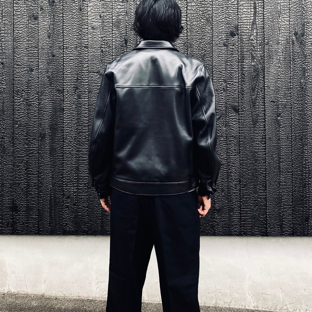 SINGLE RIDERS LEATHER JACKET ( TYPE-2 ) #BLACK [26FWE-WMO-BL04]