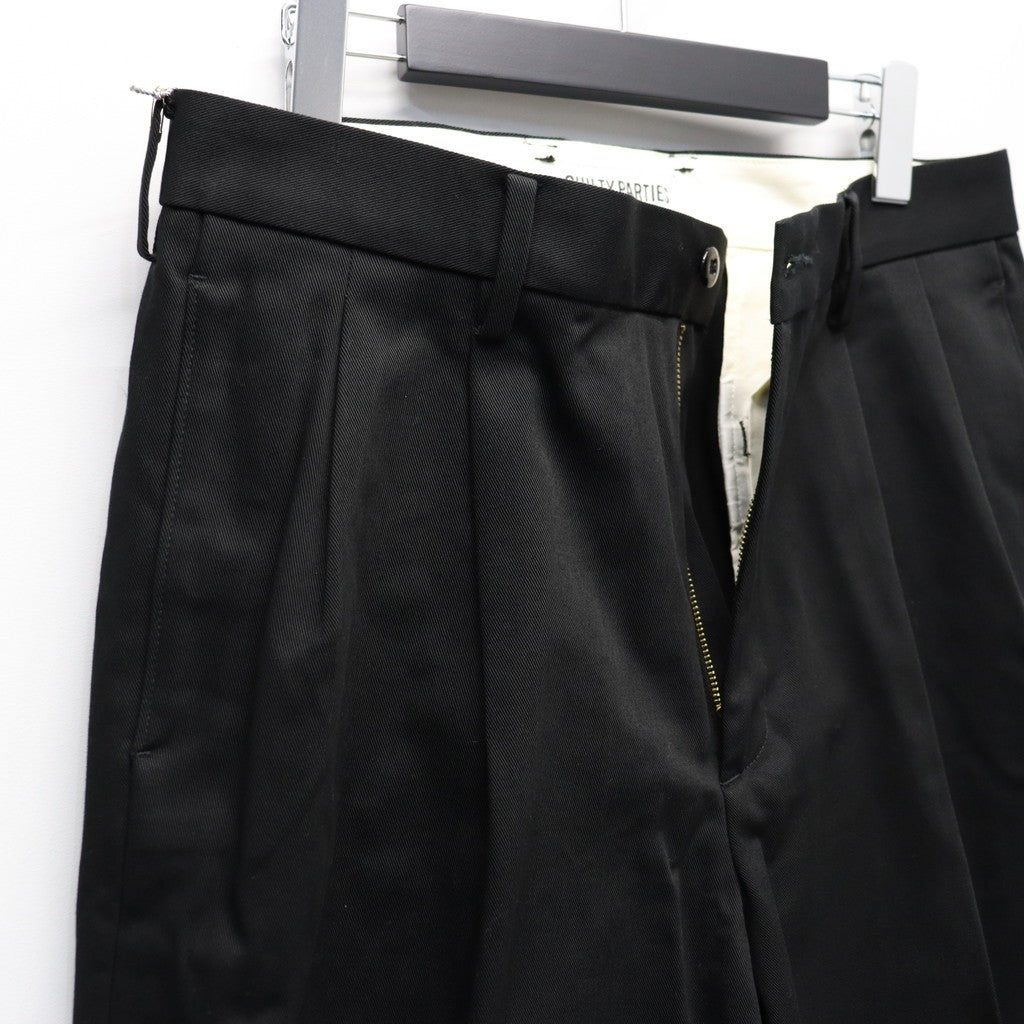 DOUBLE PLEATED CHINO TROUSERS ( TYPE-1 ) #BLACK [25FW-WMP-PT01]