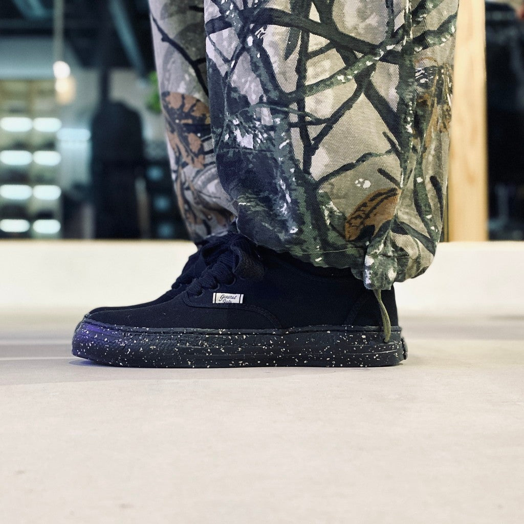 KIEFER / PAST Sole Canvas Low-Top Sneakers #BLACK / BLACK [S14FW703]