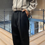 PLEATED TROUSERS #BLACK [24FWE-WMP-TR01]