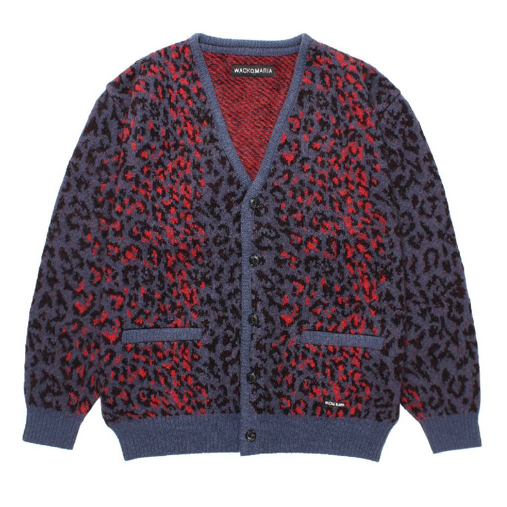 LEOPARD MOHAIR CARDIGAN #NAVY [25FW-WMK-KN08]