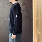 CHENILLE COTTON CREWNECK LENS SWEATER #BLACK 999 [21CMKN196A-005558G-26FWP]