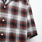 OMBRE CHECK OPEN COLLAR SHIRT S/S ( TYPE-2 ) #BROWN [26SS-WMS-OC10]