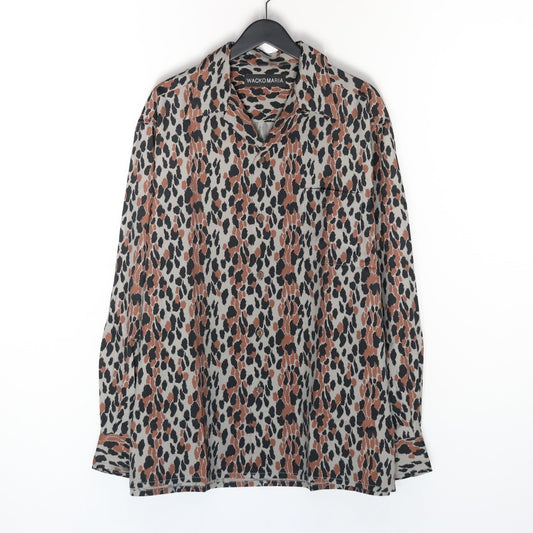 LEOPARD HAWAIIAN SHIRT L/S #GRAY [25SSE-WMS-HI02]