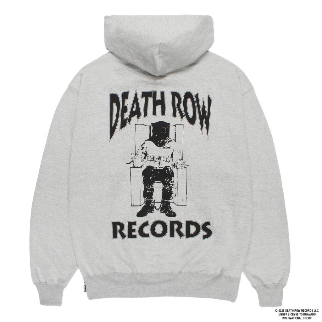 DEATH ROW RECORDS | HEAVY WEIGHT PULLOVER HOODED SWEAT SHIRT #GRAY [DEATHROW-WM-SS05]