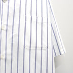 STRIPED OPEN COLLAR SHIRT S/S ( TYPE-2 ) #BLUE [26SS-WMS-OC16]
