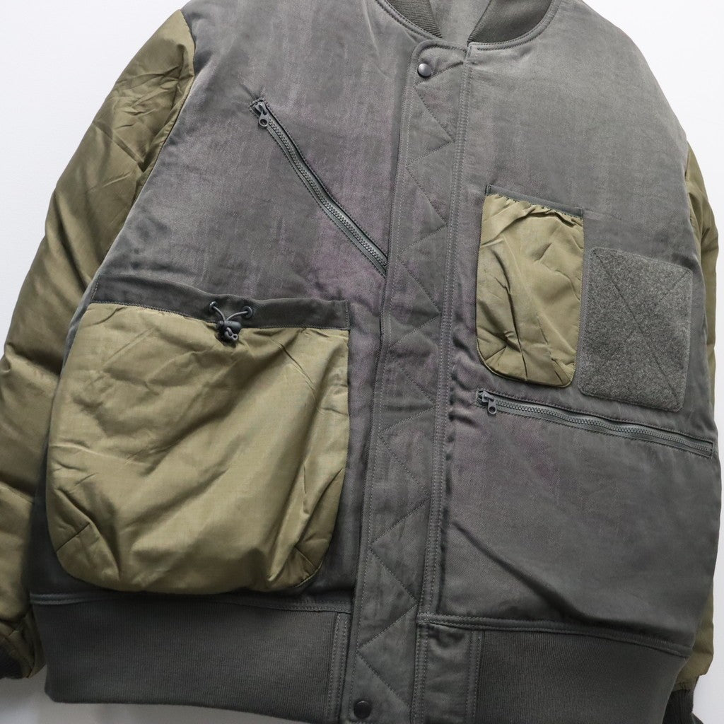 TECH REVERSIBLE MA-1 DOWN JACKET #CHARCOAL x OLIVE [BW-40026W]