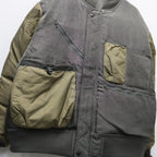 TECH REVERSIBLE MA-1 DOWN JACKET #CHARCOAL x OLIVE [BW-40026W]
