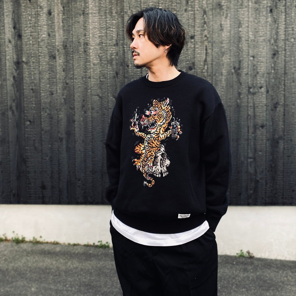 TIM LEHI | JACQUARD SWEATER #BLACK [26SS-WMK-KN07]