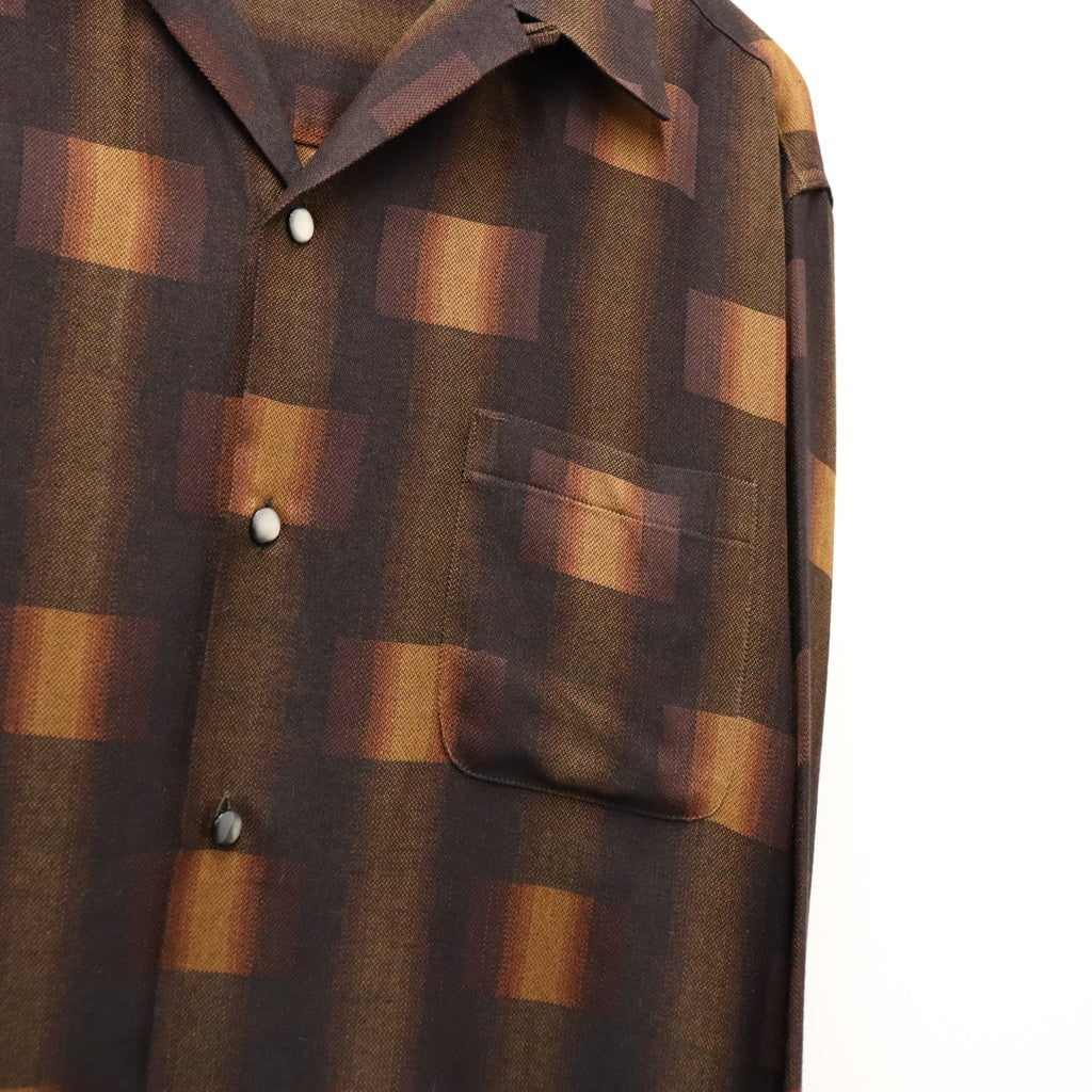 OMBRE CHECK OPEN COLLAR SHIRT L/S ( TYPE-1 ) #BROWN [26FW-WMS-OC01]