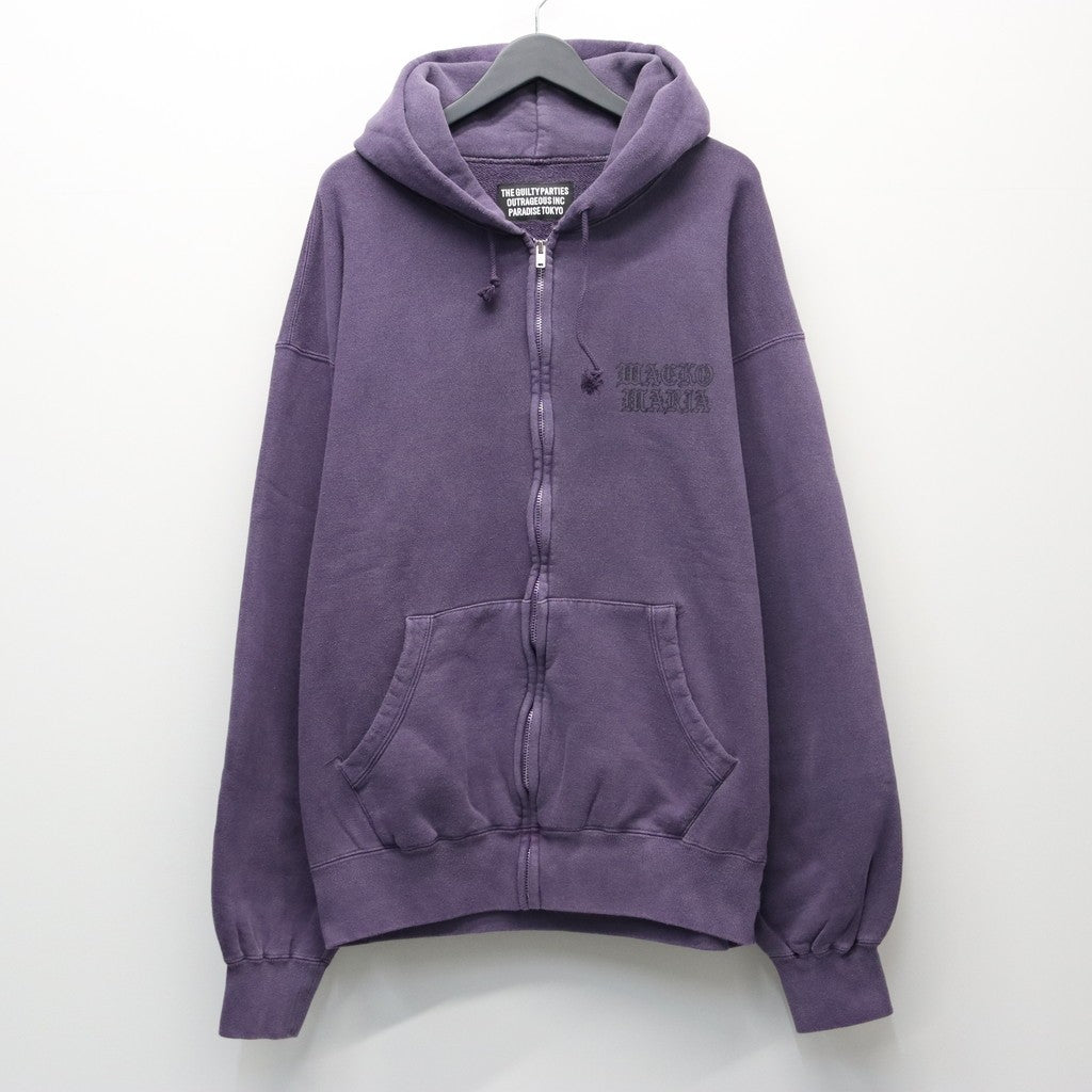 WASHED MIDDLE WEIGHT FULL ZIP HOODED SWEAT SHIRT #PURPLE [26SS-WMC-SS04]