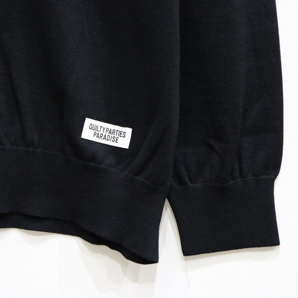 COTTON KNIT CREW NECK SWEATER ( TYPE-2 ) #BLACK [25SSE-WMK-KN02