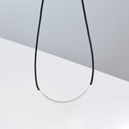 Triangle Leather Necklace #BLACK/SILVER [XOLN001-50-BLK]