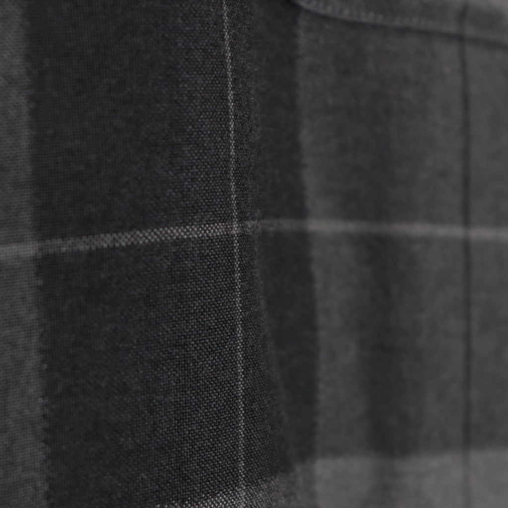 漸層格紋開領長袖襯衫 #灰色 [25FWE-WMS-OC01]