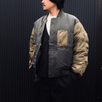 TECH REVERSIBLE MA-1 DOWN JACKET #CHARCOAL x OLIVE [BW-40026W]