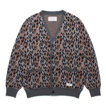 LEOPARD JACQUARD KNIT CARDIGAN #GRAY [25SSE-WMK-KN06]