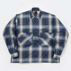 TECH SPORTS OPEN COLLAR SHIRT L/S BIG TARTAN #NAVY [BE-81026W]