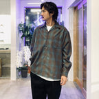 PENDLETON | WOOL OMBRE CHECK OPEN COLLAR SHIRT L/S ( TYPE-3 ) #BROWN-BLUE [25FW-WMS-PE03]