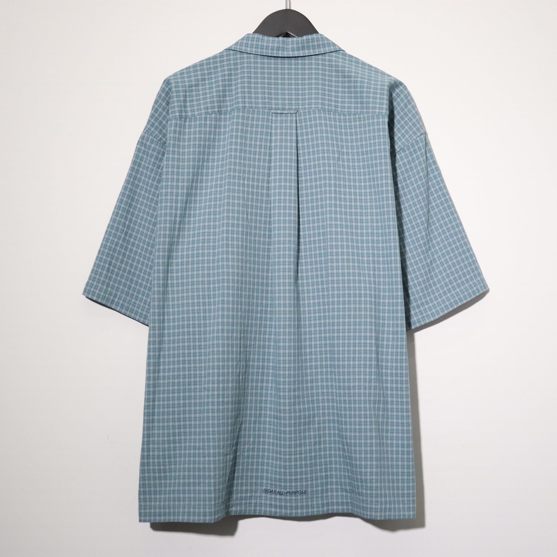 Dobby Plaid Open Collar S/S Shirt #Slate x Grey [SD26S-SH05]