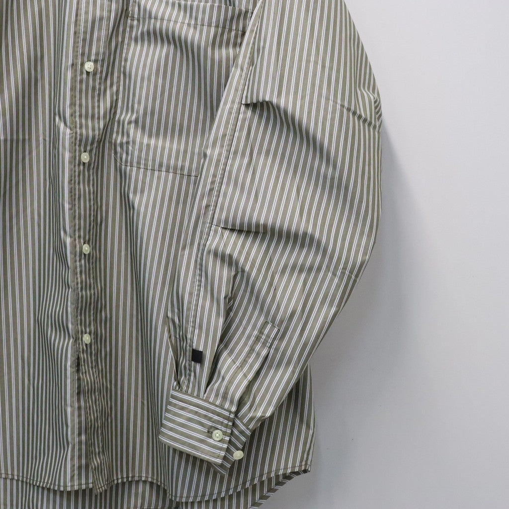 TECH REGULAR COLLAR SHIRT L/S STRIPE #LT.BROWN [BE-83026W]