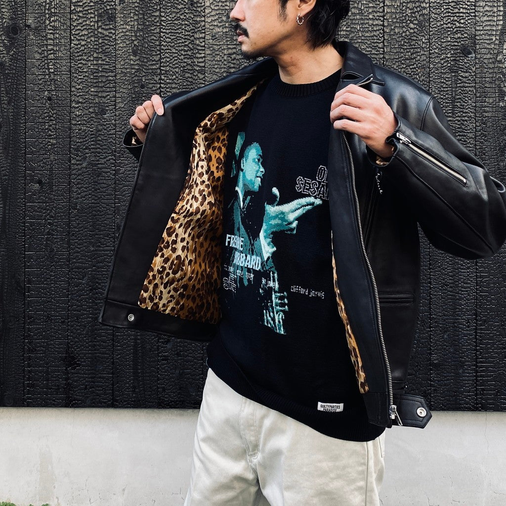 DOUBLE RIDERS LEATHER JACKET ( TYPE-2 ) #BLACK [25FW-WMO-BL03]