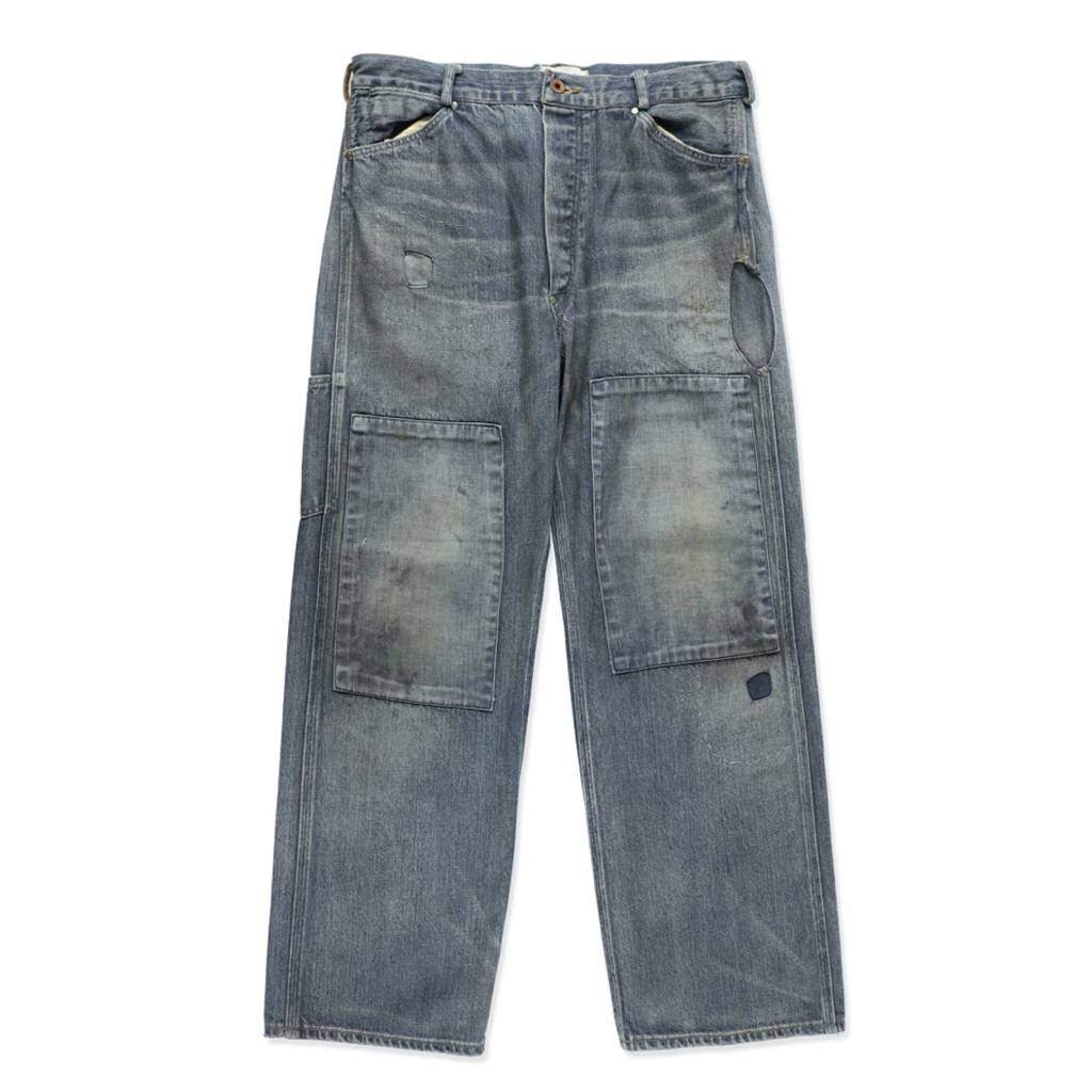 MINER'S REPAIRED DENIM WORK PANTS #AGED INDIGO [BW252-MRDWP]