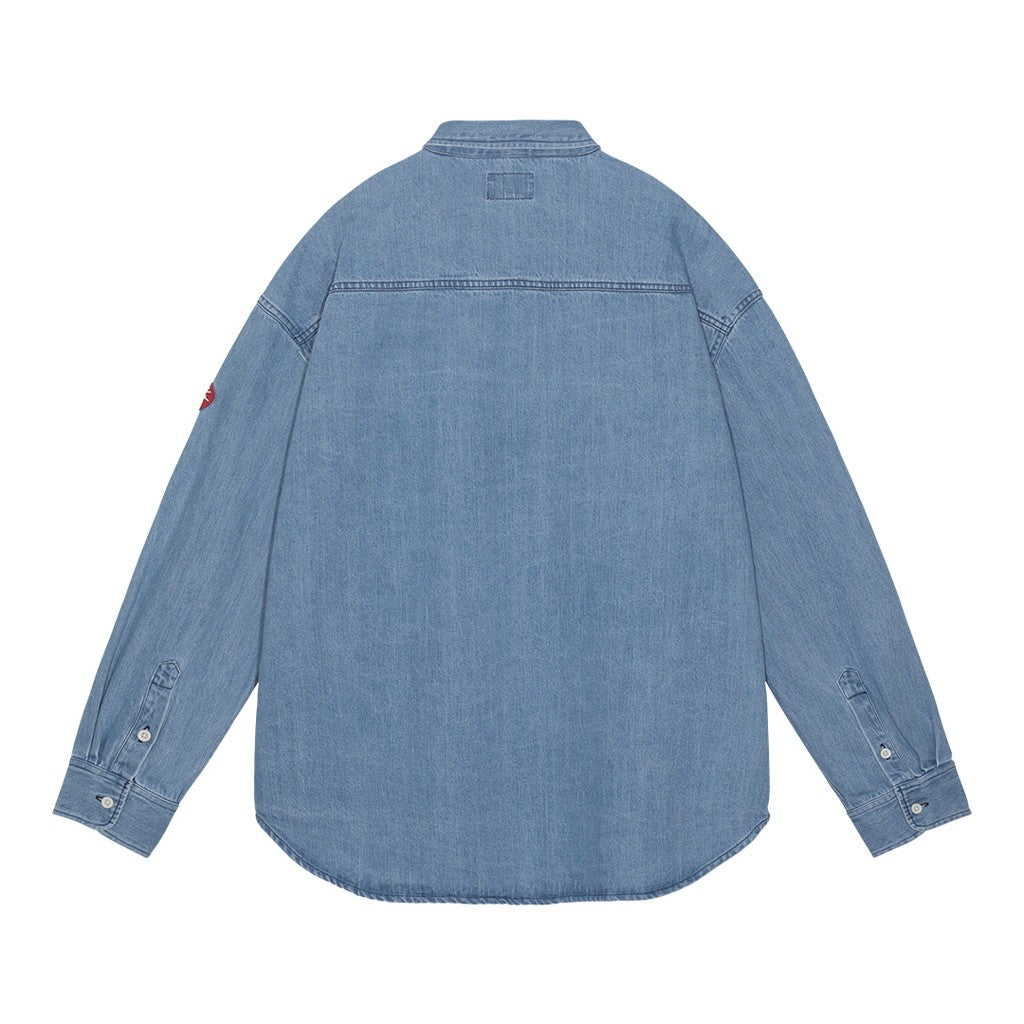 BLEACHED DENIM BIG SHIRT #INDIGO [CES26SH02]