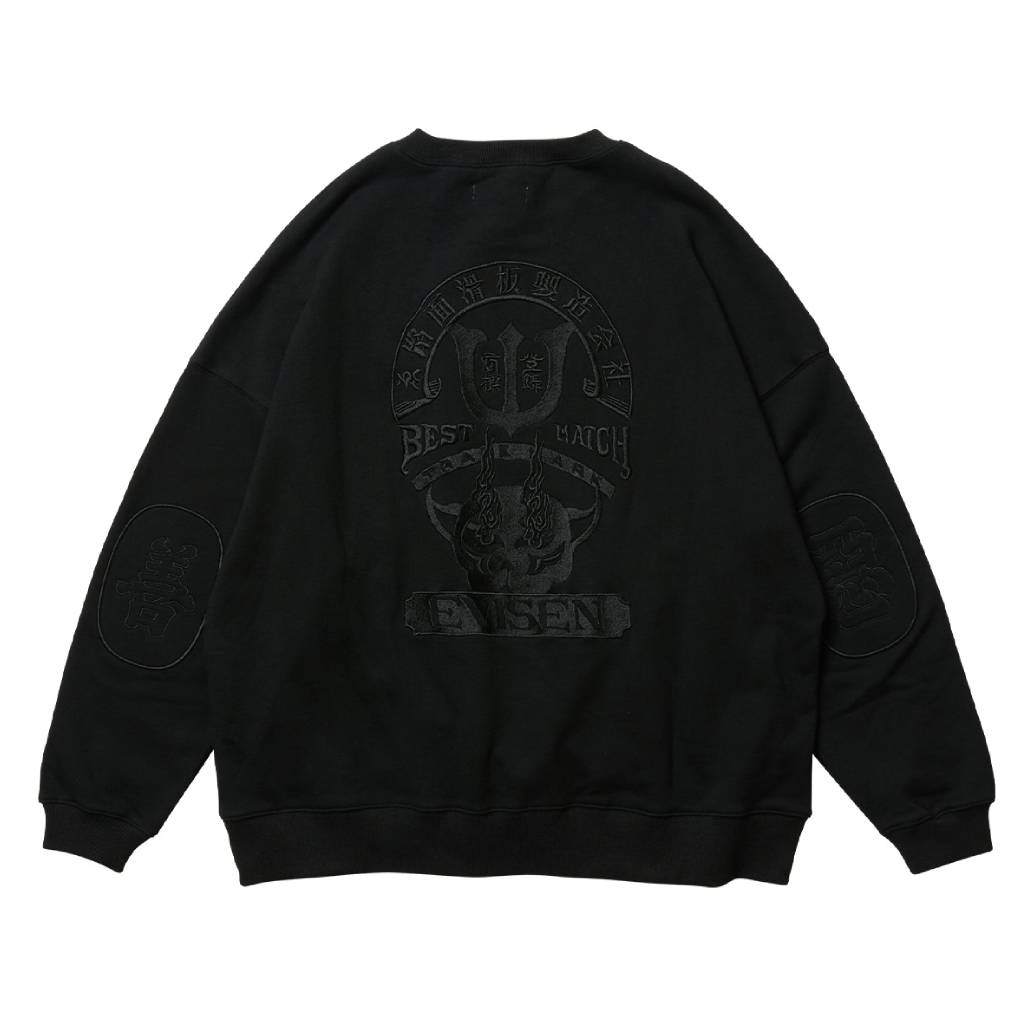 TIGER MATCH EMBLEM CREW SWEAT #Black [25FW_SW04]