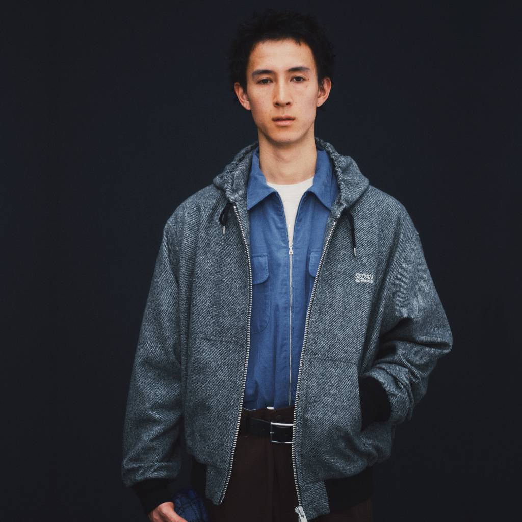 Tweed Hooded Active Jacket #Grey [SD26F-JK02]