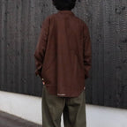 Micro Plaid Open Collar Shirt #Brown [SD26F-SH02]