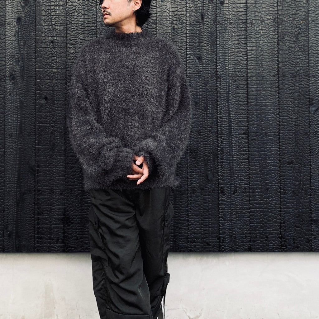 Classic Shaggy Knit Jumper (FUR KNIT) #CHARCOAL [M-P4-KW3]