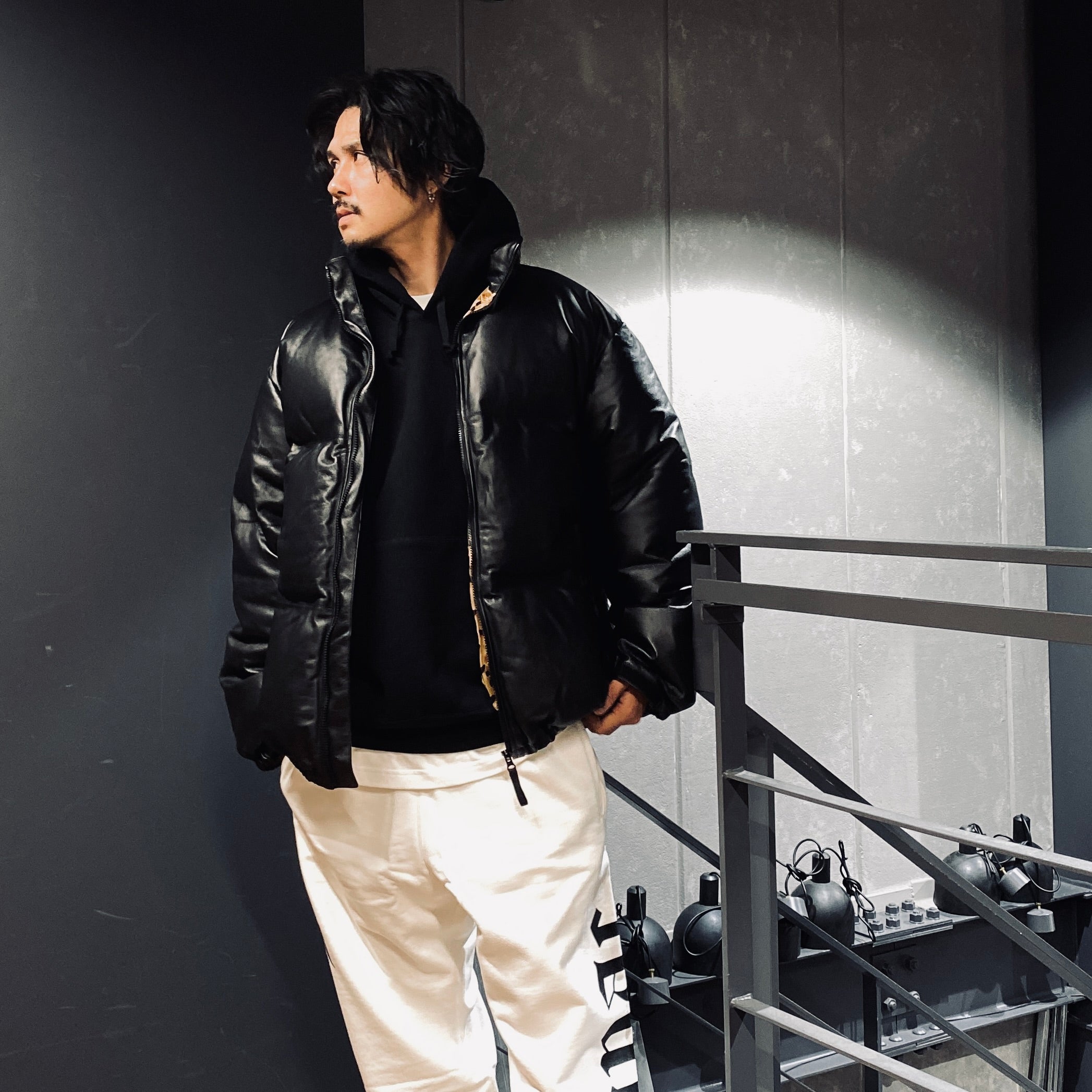 LEATHER DOWN JACKET -B- -TYPE 2- #BLACK [23FW-WMO-OD03]