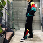 平絨運動褲#黑/綠 [23FW-WMO-TP06]