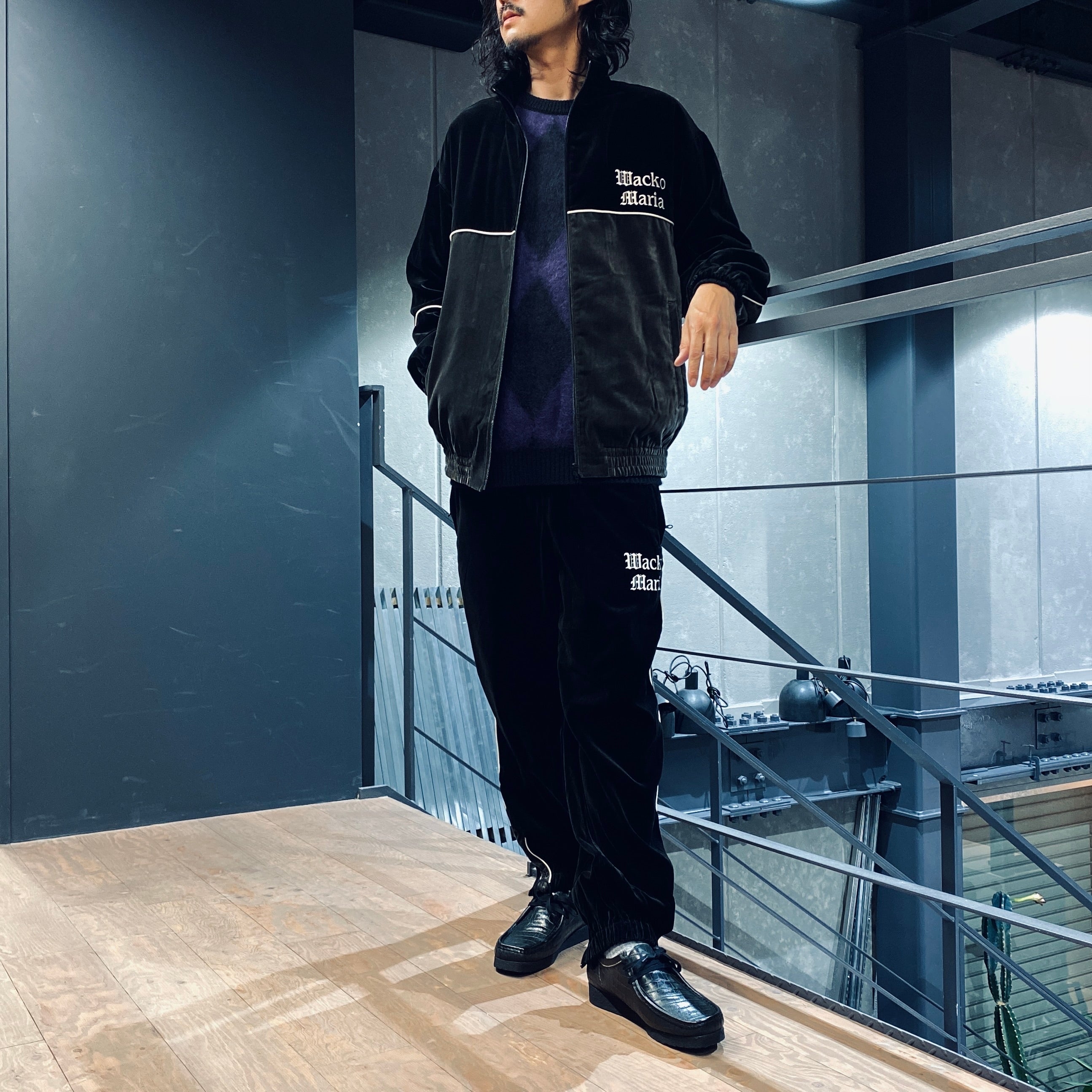 VELVET TRACK JACKET #BLACK [23FW-WMO-TJ02] - cocorozashi 三重県