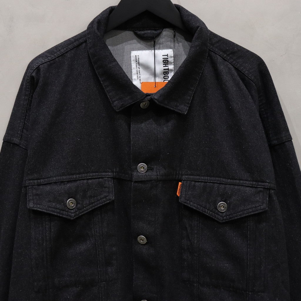 LABEL LOGO DENIM JACKET #BLACK [FW24-JK07]