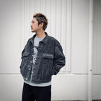 8W CORD TRUCKER JACKET #GREY [CES27JK08]