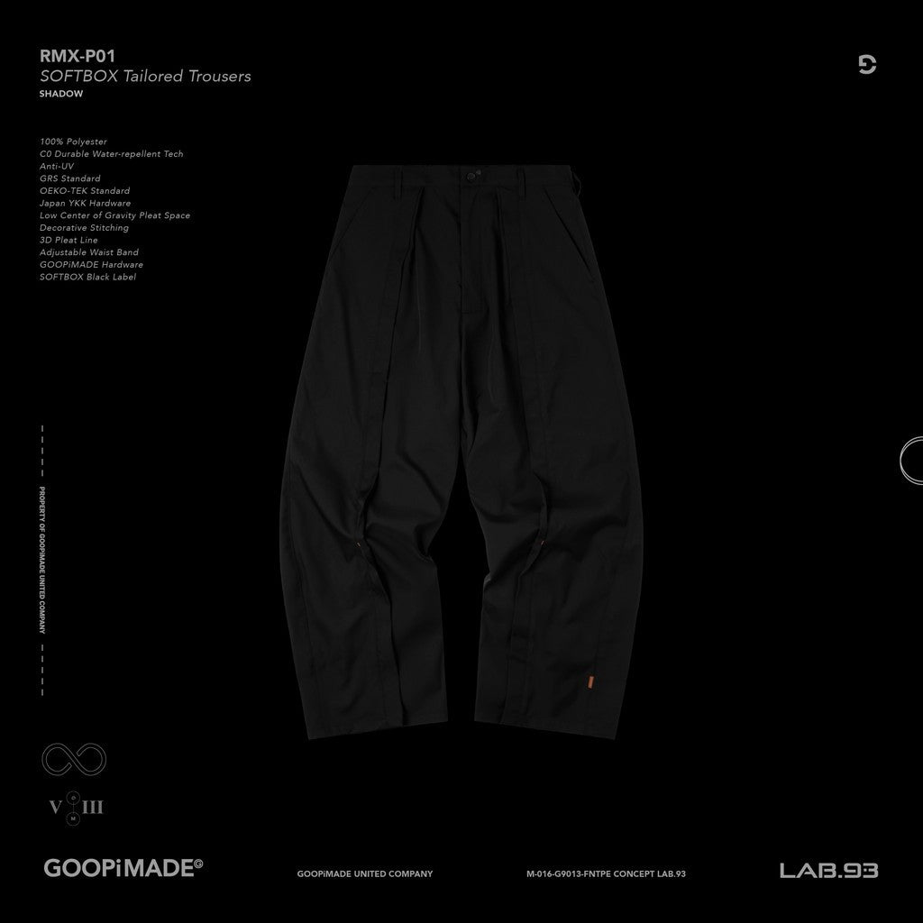 「RMX-P01」 SOFTBOX Tailored Trousers #SHADOW [GOOPI-24AW-DEC-01]