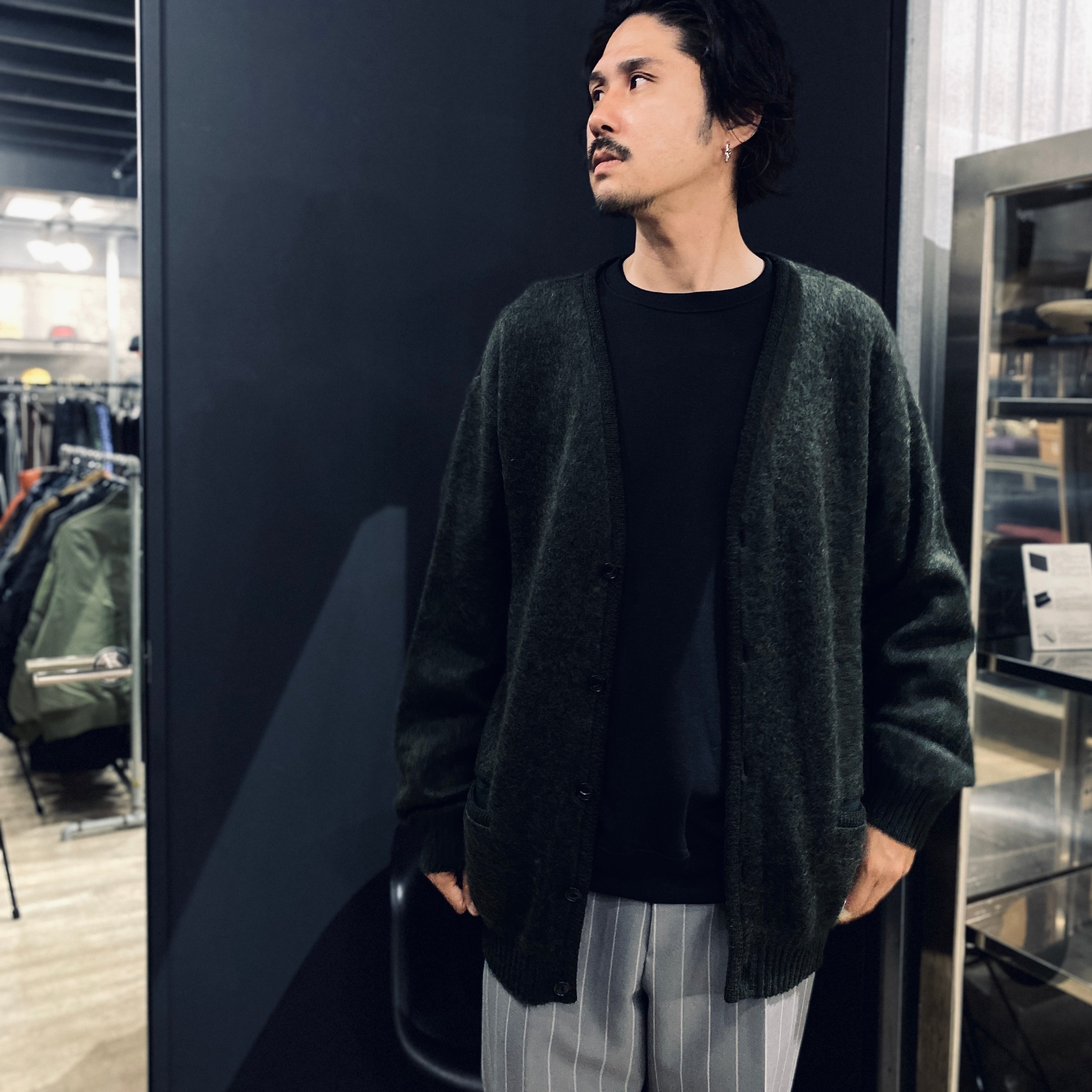 MOHAIR CARDIGAN -TYPE 1- #GREEN [23FW-WMK-KN07]
