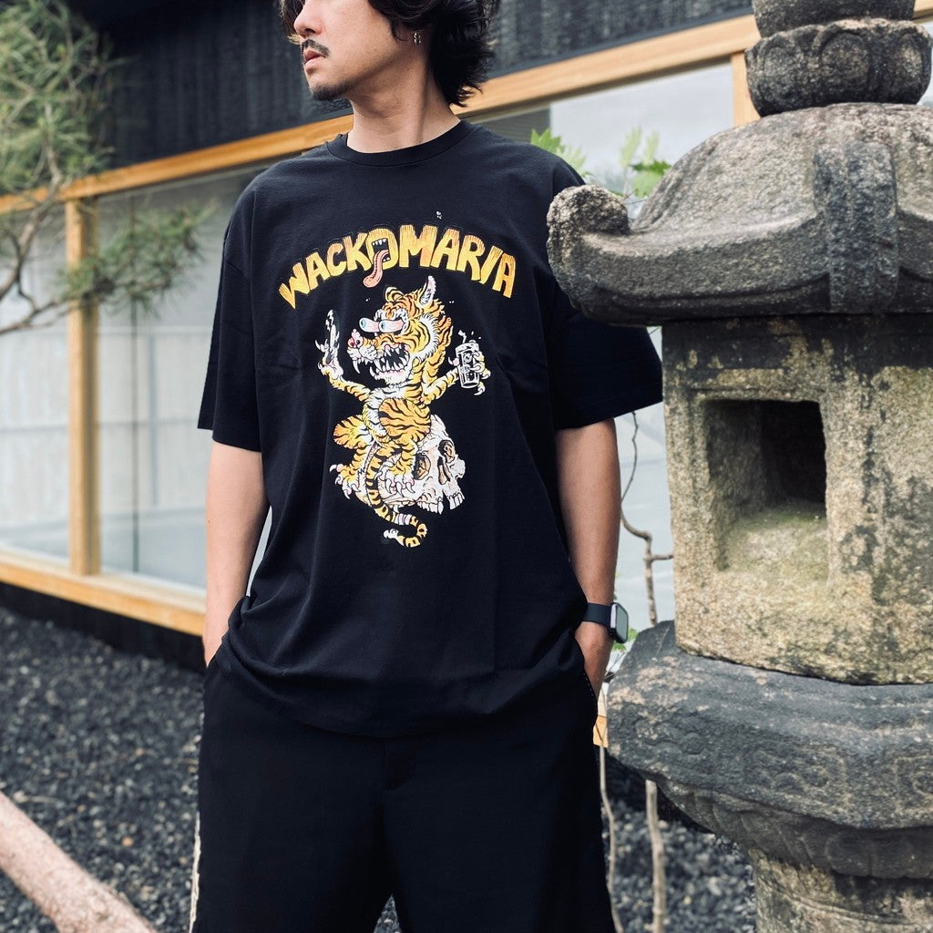 TIM LEHI | WASHED HEAVY WEIGHT CREW NECK T-SHIRT #BLACK [26SS-WMT-WT01]
