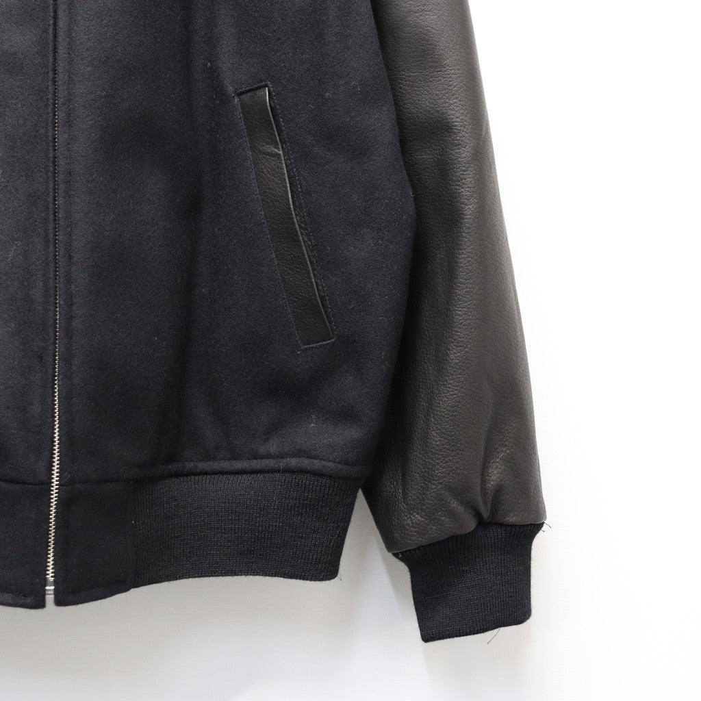 LEATHER VARSITY JACKET (TYPE-1) #BLACK [25FW-WMO-BL12]