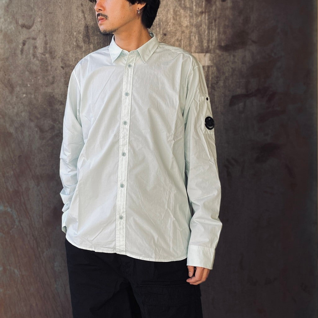 SH LONG SLEEVE IN POPELINE #MISTY BLUE 804 [20CMSH229A]