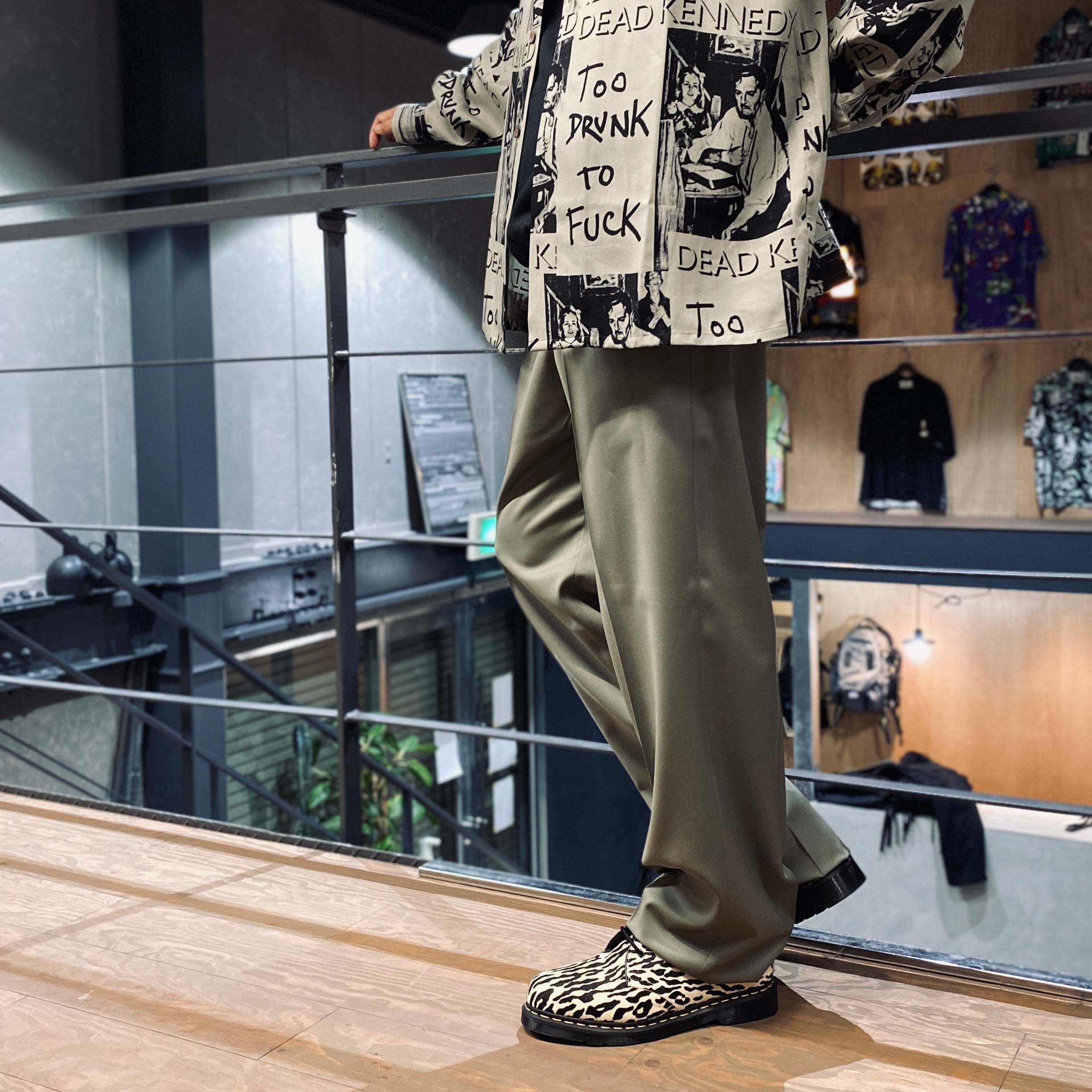 DOUBLE PLEATED TROUSERS #GRAYGREEN [23FW-WMP-TR09]