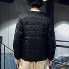 CREW NECK W-ZIP DOWN JKT #BLACK [TAION-104WZ]